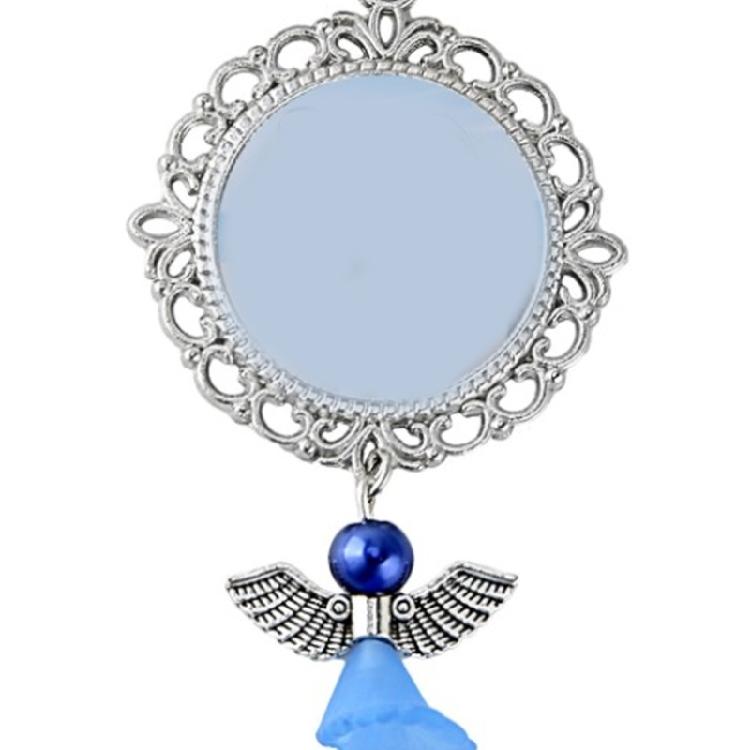 Artistic Two Sided Adhesive Photo Locket With Vintage Floral Angelic Designs