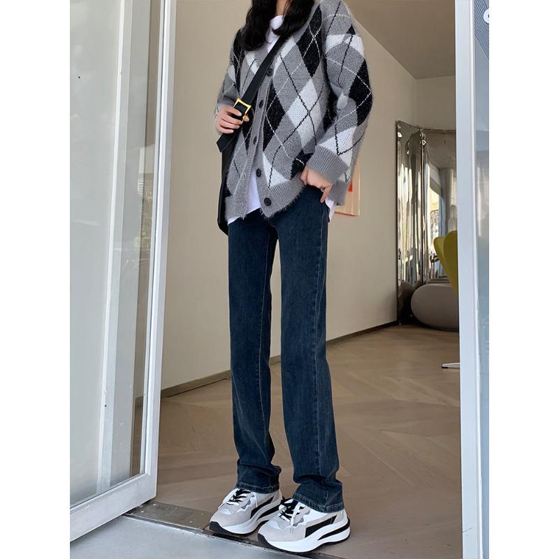 

Blue-Gray Petite High-Waisted Slimming Straight-Leg Jeans for Women (Spring 2025) Large чорний