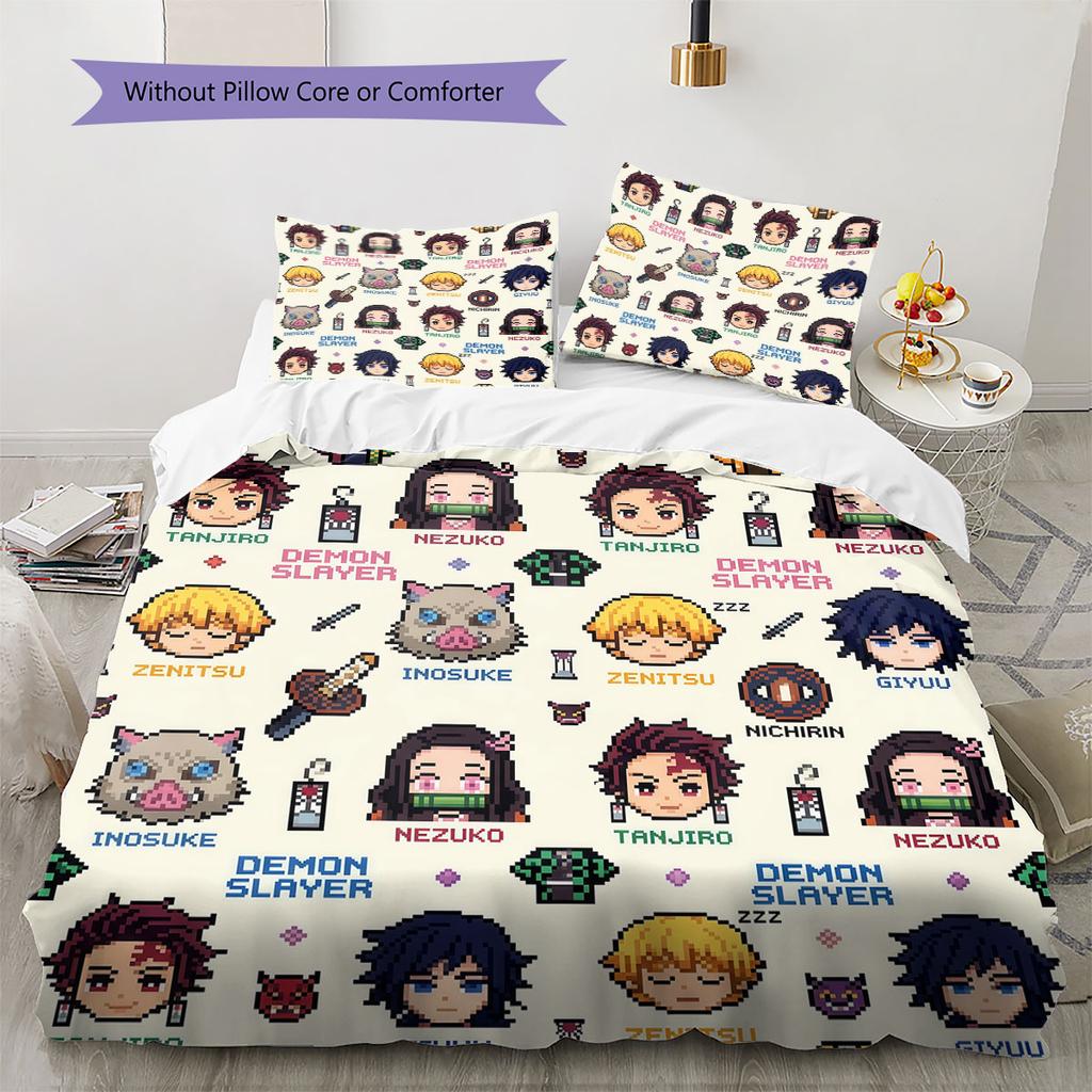 Demon Slayer Comfor Duvet Cover Kid's Bedding Set,Extra Large Size Gifts Various Sizes Available -HE187