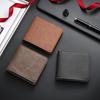 Herren Schlanke Brieftasche Kurze Faltbrieftasche mit Ausweisfenster Minimalistischer Kartenhalter Geldbörse Geschenk für Ehemann Vater
