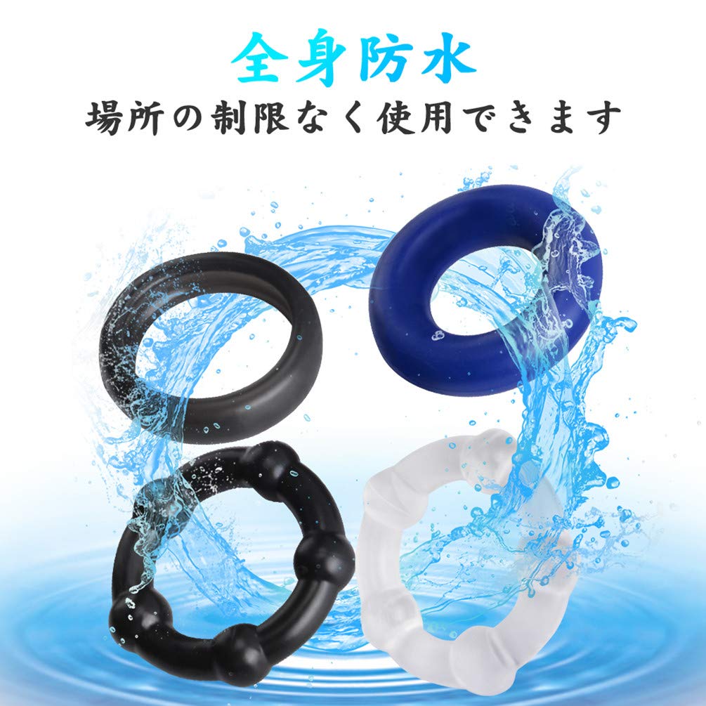Soxeeh Penis Cock Set of Made of High Penis Stimulation for Men White Ring, Ring, 12, Silicone, Elasticity, Anti-Entrapment, (Black & & Blue)