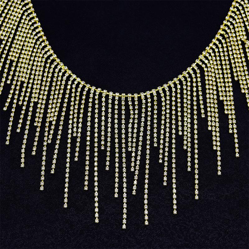 10Yards Rhinestone Chain Trim Fringe Tassel Crystal Clothing Bag Hat Accessories DIY Wedding Decoration Gift Rhinestone Ribbon