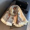 Light Luxury Silk Scarf Women's High-end Jungle 111CM Large Square Scarf Decorative Scarf Spring and Summer Air-conditioned Room Shawl Scarf Square Sc