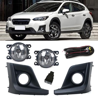1 Set For Subaru XV Crosstrek 2018 Car Front Bumper Fog Light Lamp Cover Frame Hood Grille Bezel Harness Switch