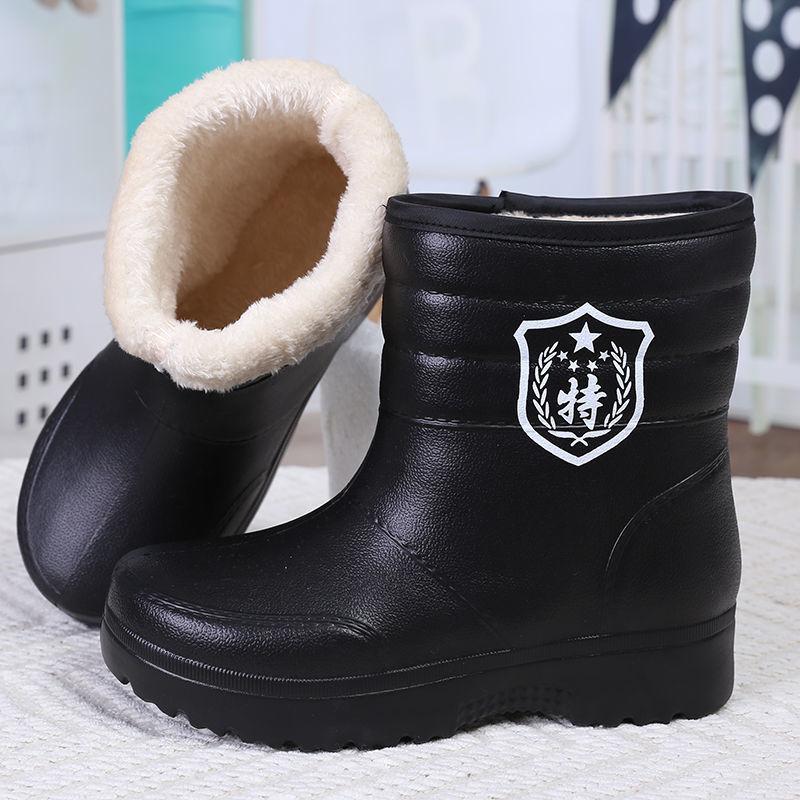 Men Warm Black Cotton Boots Snow Boots Waterproof Winter Warm Fur Men Shoes Platform Causal Men Ankel Boots Antislip EVA Men Boots Lightweight Shoes