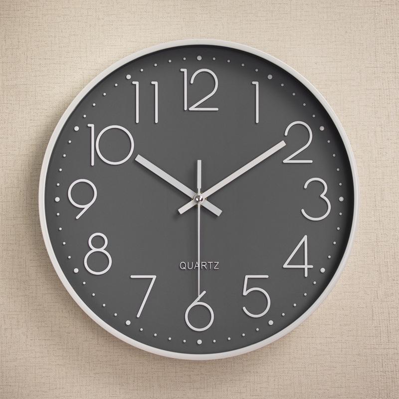 Plastic Silent Wall Clock, Creative and Fashionable Three-dimensional Digital Scale Wall Clock for Living Room, Clock 12 Inches 30CM