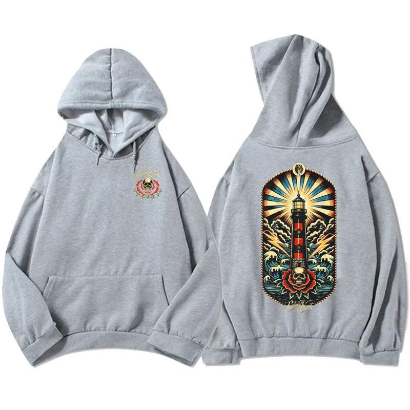 European Fit Skeleton Lighthouse Pullover Hoodie