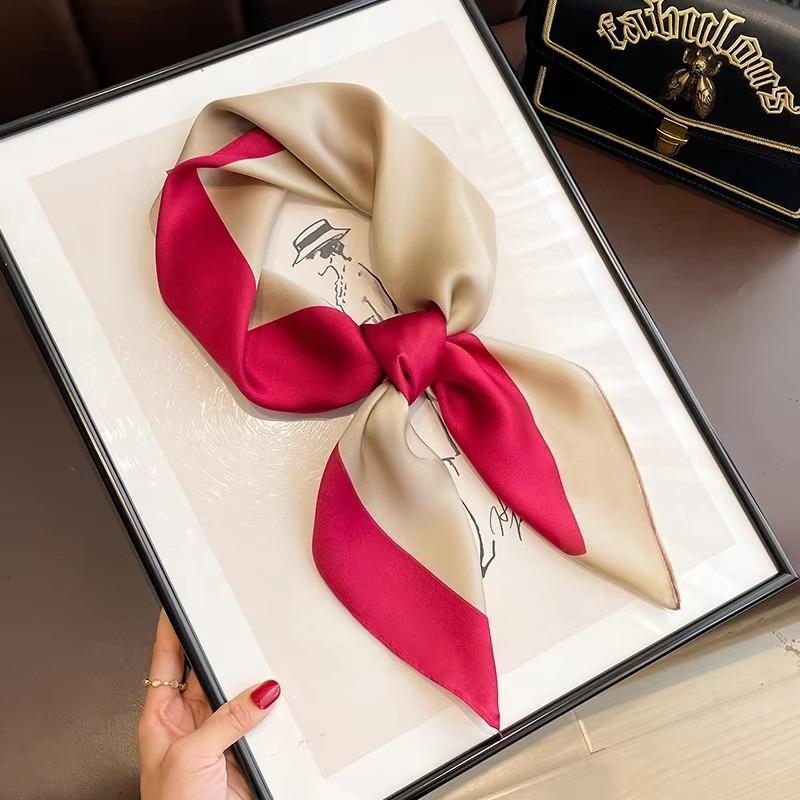 Classics Print 70*70Cm Silk Square Scarf Women Fashion Soft Satin Hairband Neckerchief Tie Female Headband Foulard Bag Ribbon