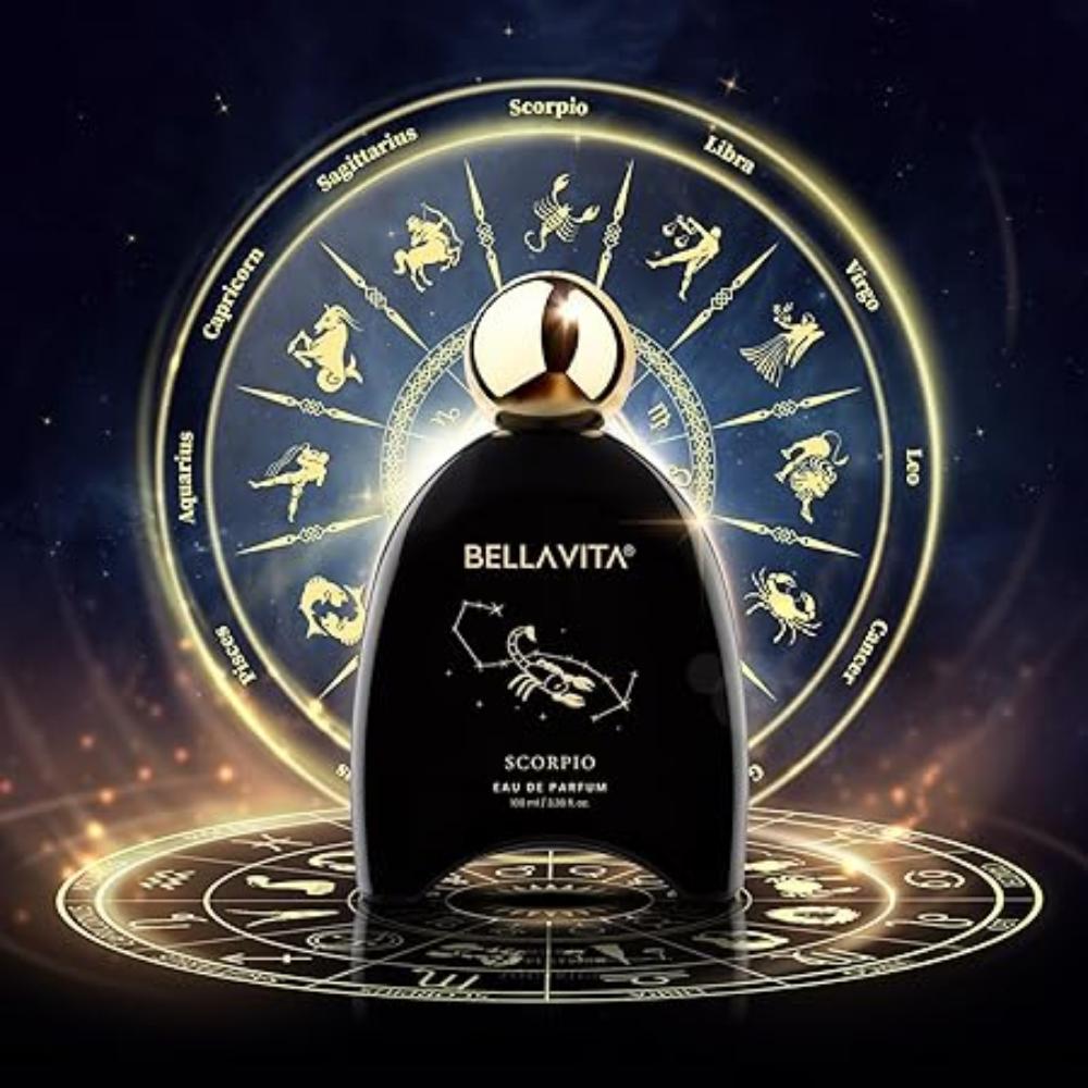 BELLAVITA Zodiac Collection Scorpio | Long Lasting Perfume for Man and Woman | EDP 100ml | Orange and Cedarwood | Spicy, Woody, Citrus