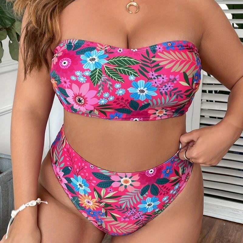 

Женский купальник с высокой талией, сексуальный, большого размера, пляжный, приморский, бикини 5XL