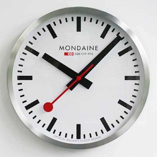 MONDAINE Wall Clock WALL CLOCK LARGE 40cm A995.CLOCK.16SBB Silver/White [Used]