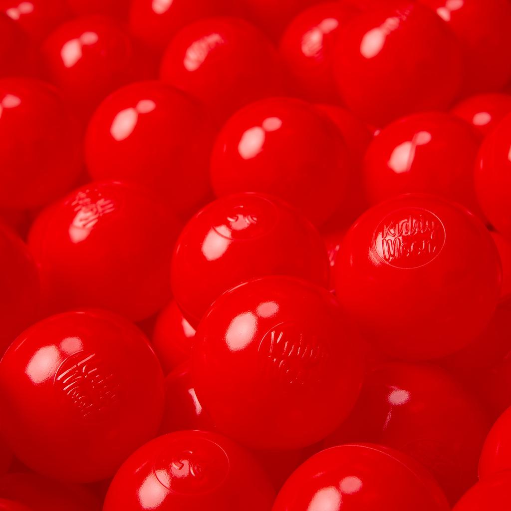 KiddyMoon Soft Plastic Play Balls for Children 100 Balls/6cm-2.36in Colourful Certified Made In Eu, Red