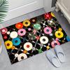 Vinyl Record Design Polyester Carpet,  Crystal Velvet Floor Mat, Anti-Slip Area Rug for Bedroom, Living Room, Home Decor