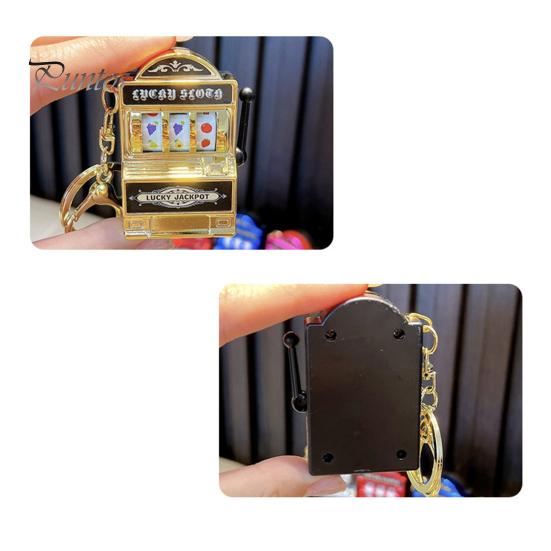Mini Casino Game Console Keychain Portable Plastic Key Chain Fun Gift for Gamers Multi-Functional Gaming Key Ring