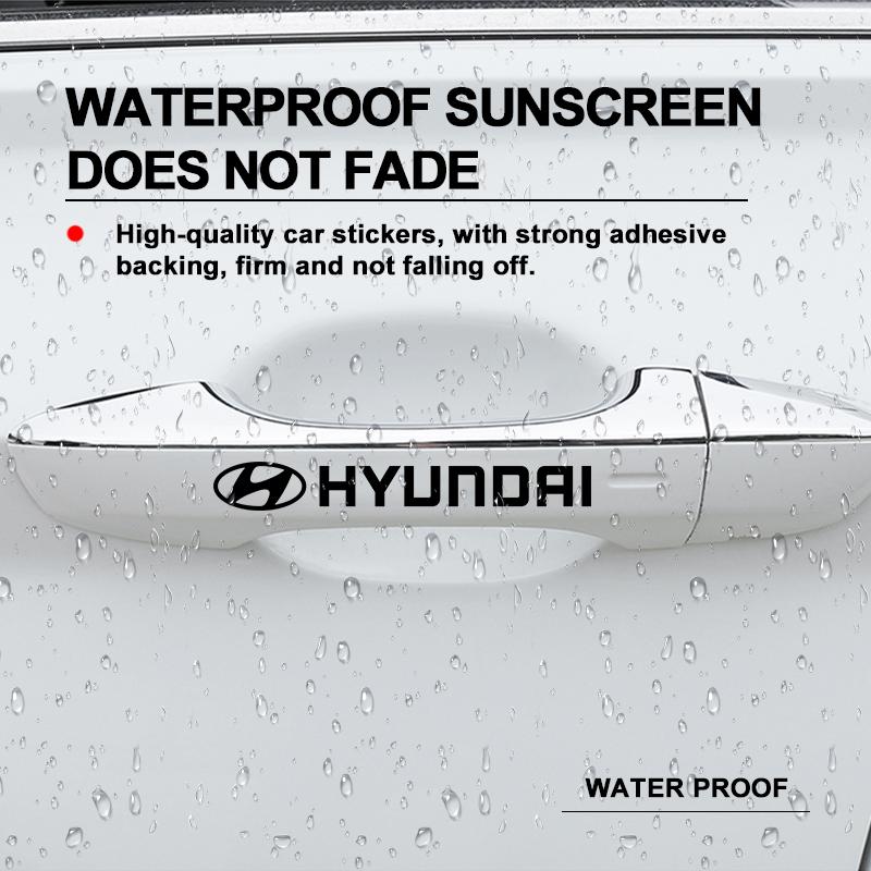 4Pcs Car Door Handle Stickers Tire Rear View Mirror Decals For Hyundai I30 Accent Creta Kona IX35 I40 Getz Sonata Elantra Veloster