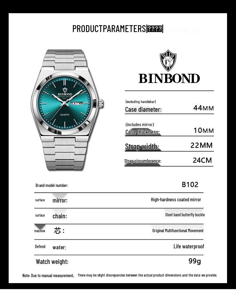 Genuine Men's Fully Automatic Waterproof Dual Calendar Business Watch