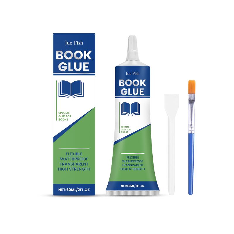 New Jue Fish Book Repair Glue Neutral Mild Formula Transparent Quick-Dry Adhesive for Books Archives Paper Document Fixing