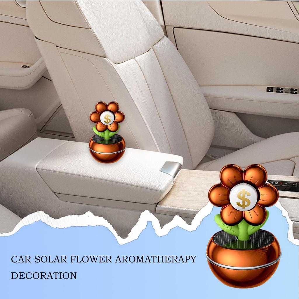 Solar Car Air Freshener Rotatable Fragrance For Dashboard Money Flower Long Lasting Air Freshener Decor For Car Interior Truck