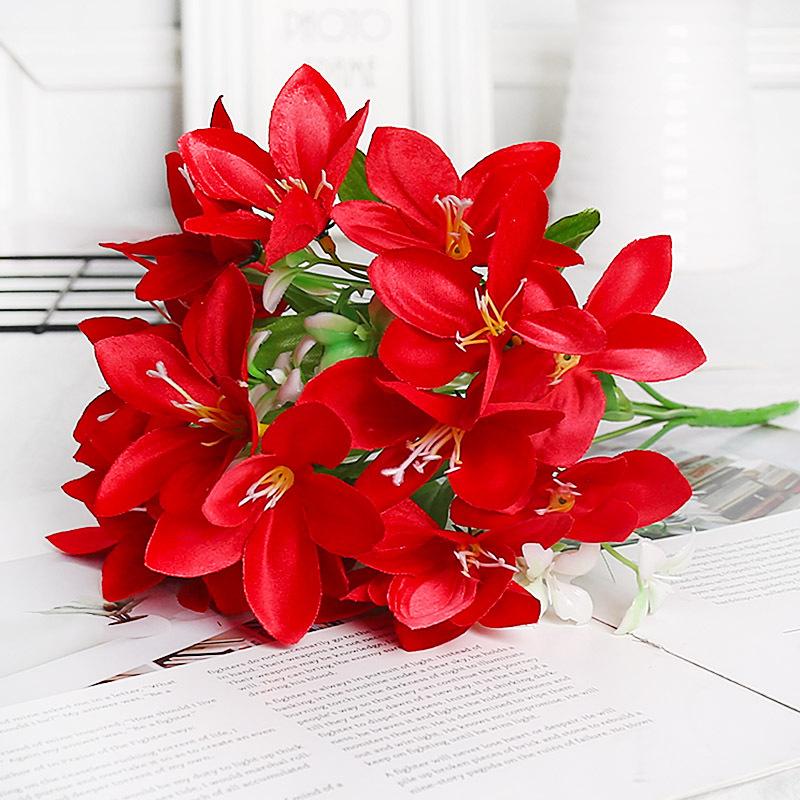 Lovely Artificial Mini Flower Bouquet Home Wedding Decor 18 Flowers On 1 Piece