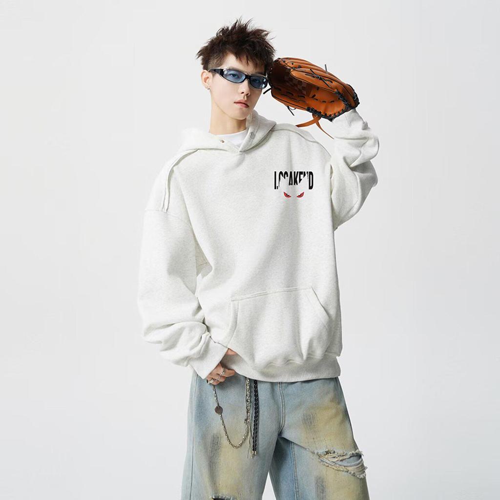 Men's Harajuku Hooded Sweatshirt: Artistic, Simple, Versatile Japanese Style Casual Top