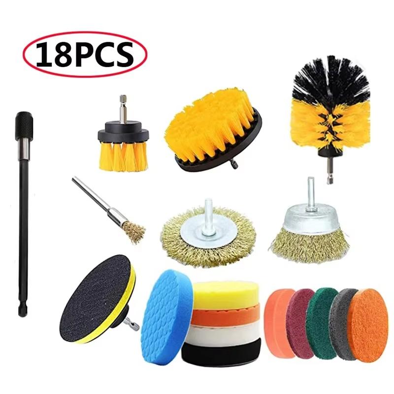 Multi-functional Electric Drill Brush Set Accessories Nylon Scrubber Brush Cleaning Tool For Floor Furniture Kitchen Bathroom