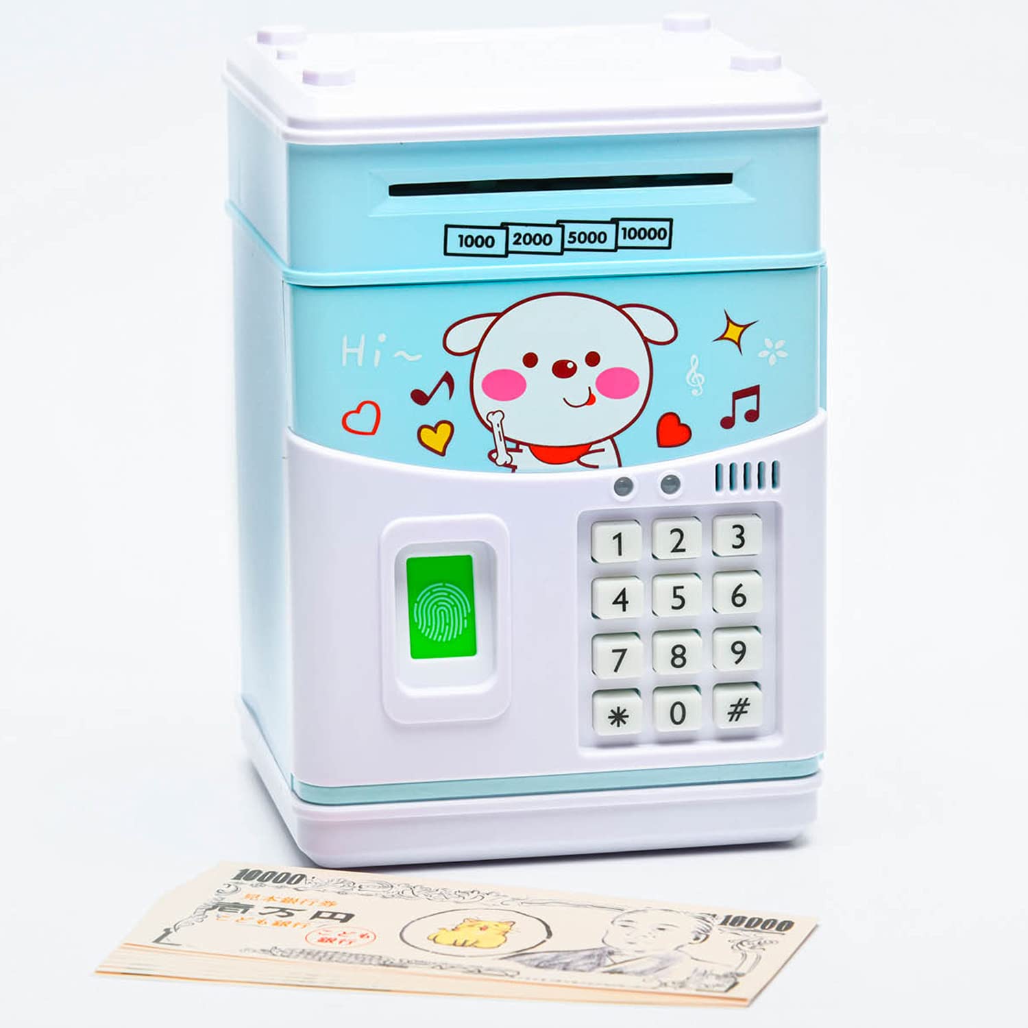 

Копилка-свинка Lucky Lotto Синяя с банкнотами Английские детские стишки и музыка Японское руководство в комплекте Детская в форме банкомата синий