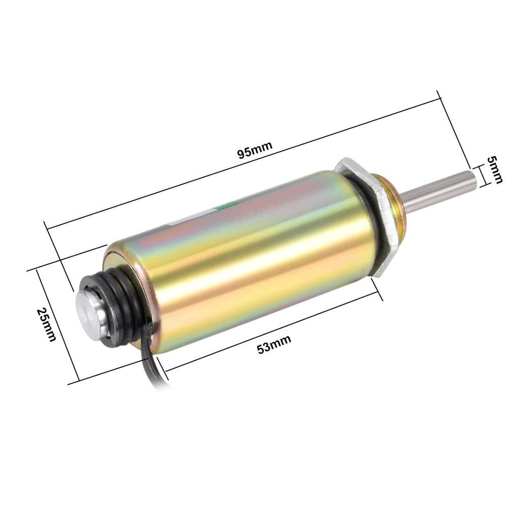 Uxcell DC12V 25N Forță Cursă 10mm Tip Împingător Tub Solenoid Electromagnet Mișcare Liniară XRN-25x50T