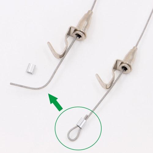 INIBUD Picture Rail Wire Hooks, Set of 10, Stainless Steel Coated, Adjustable, for Display (1m)