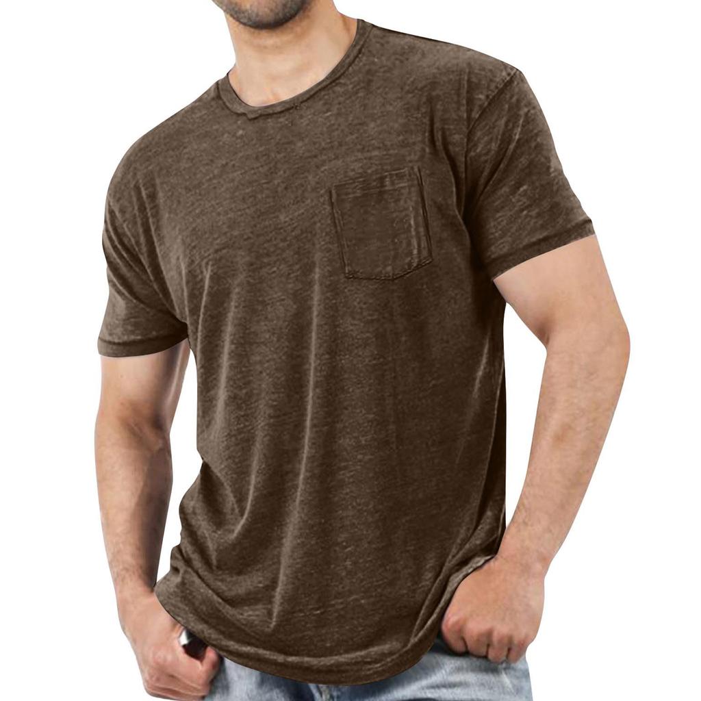 Man's  Leisure  Round  Neck  With  Pocket  Short  Sleeves  T,Shirt