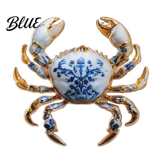 Krabben Modeaccessoire Süße Brosche für Damen Herren Vintage Emaille