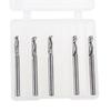Ball Nose End Mill 5 Pcs Straight Electric Milling Cutters Router Bit Carbide End Spiral Milling Cutter for Woodworking