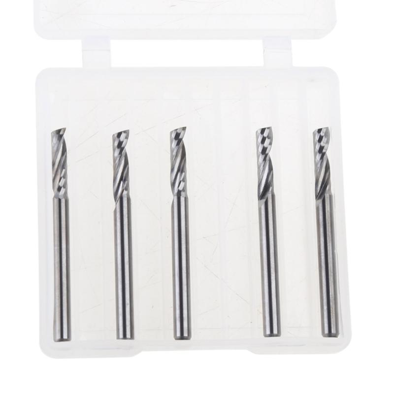 Ball Nose End Mill 5 Pcs Straight Electric Milling Cutters Router Bit Carbide End Spiral Milling Cutter for Woodworking