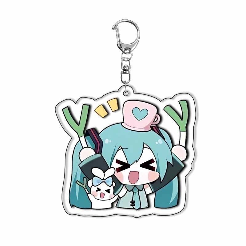 Sleutelhanger Schattige Cartoon Anime Acryl Sleutelhanger Hanger Tas Bedeltje voor Vrouwen Meisjes Tieners Fans Cadeau Acryl Sleutelhanger white