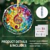 D4DREAM Music Teacher Gifts - 3'' Glass Musical Note Ornament for Tree Decorations Musical Ornaments Gifts for Music Lovers Men Women Friends