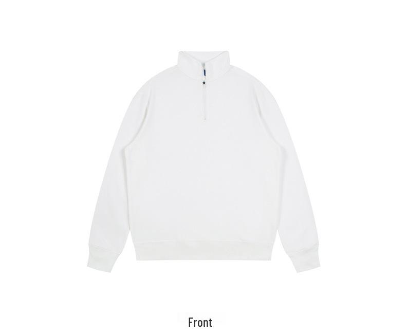 350g Heavyweight Stand Collar Half-Zip Hoodie for Outdoor Sports - Plain Color, High Quality, Spring & Autumn Wear