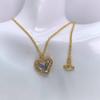 New Style Empress Dowager Heart Necklace & Earrings Set - Elegant, Versatile, High-End Clavicle Chain for Women