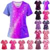 Tops For Women's Cross V-Neck Valentine's Day Print Short Sleeve Fun T-Shirts Workwear Tee With Pockets