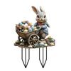 Easter Bunny Garden Stake 2D Flat Spring Lawn Signs Easter Rabbit Garden Signs Easter Lawn Stakes Easter Decoration for Outdoors
