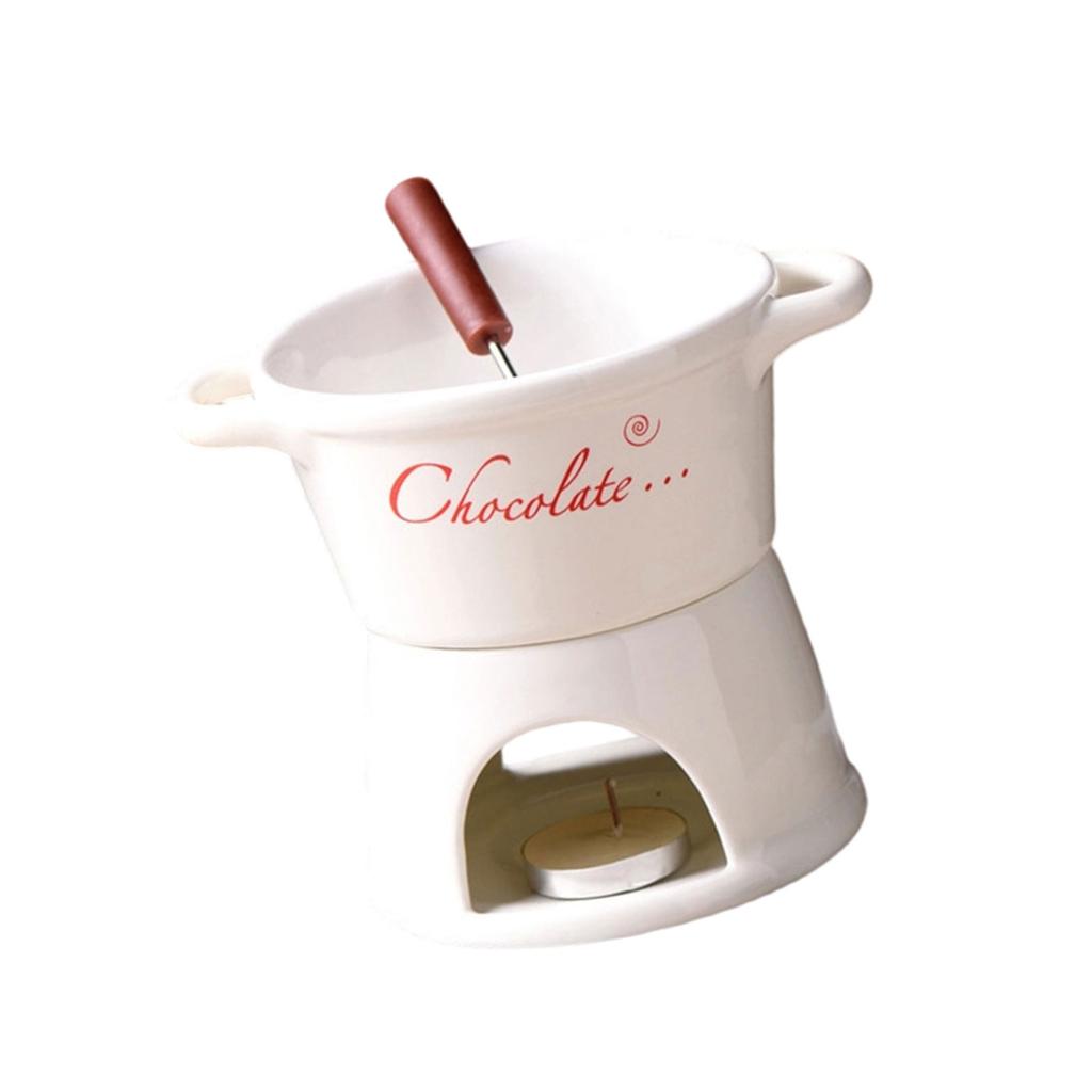 Ceramic Dipping Bowl With Even Heat Distribution For Chocolate Caramel Melting Suitable For Social Event