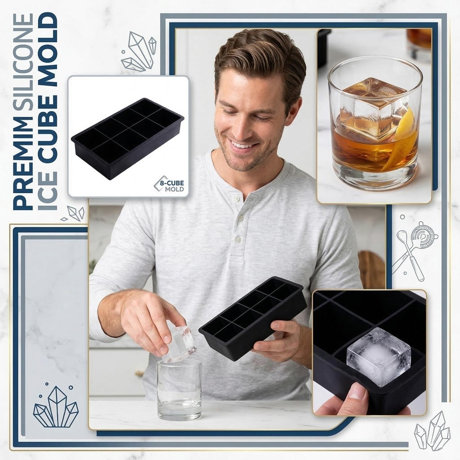 Covered Silicone Ices Cubes Tray For Freezing Storage Box Ices Block Mold