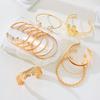 12 Pcs/Set Elegant Vintage Irregular Striped Flower Pearl Twist Metal Bangle Bracelet for Women Daily Party Vacation Jewelry New