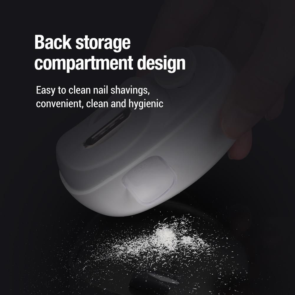 Electric Nail Clipper Grinding and Polishing with Light Automatic Nail Trimmer Rechargeable Nail Cutter Manicure for Baby Adult