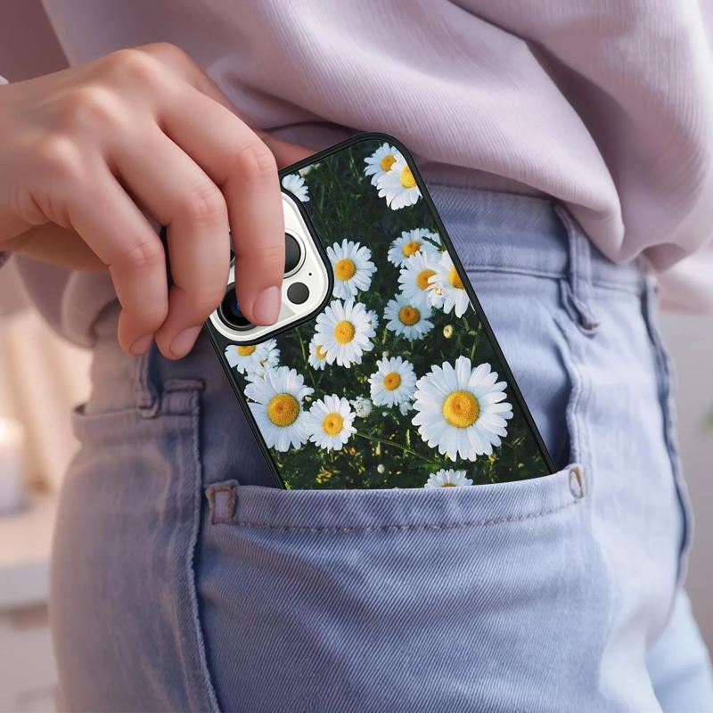 Daisy Flower Phone Case For iPhone 17 Air 15 16e 14 13 Pro Max Coque 12 11 Pro Max PLUS cover