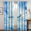 Free Shipping Cheap 3D Printed Planes In the Sky Landscape 2 Panels Shading Windowpane Drapes for Livingroom Space Bedchamber Ornament Hook