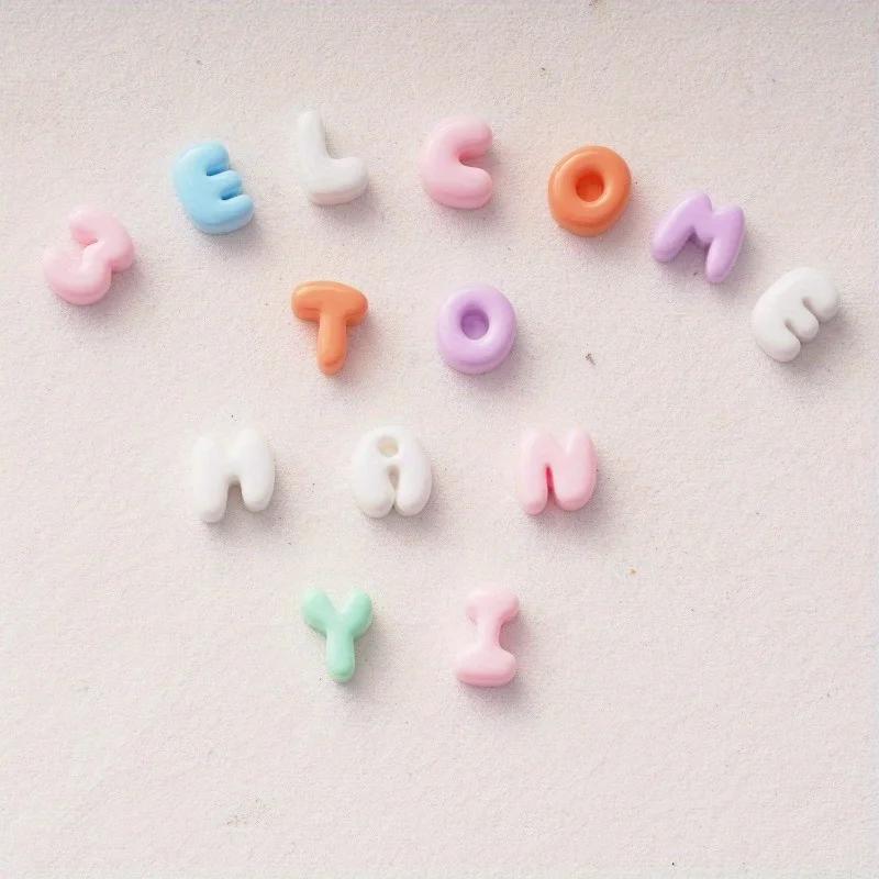 50pcs Solid Random Color Letters Cute Cartoon Cream Glue Phone Case Resin Accessories Hair Clip DIY Jewelry Handmade
