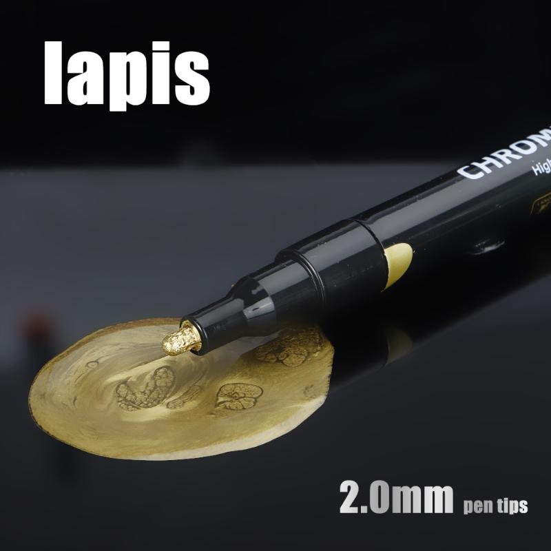 5 Pcs Chrome Mirror Marker Pen 2Mm Diy Reflective Paint Pens Permanent Gold Silver Copper Marker Model Painting Marking