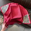 New Leopard Print Temperament Silk Scarf Light Luxury Versatile Decorative Scarf Women's Small Square Scarf 71cm Imitation Silk Scarf Shawl
