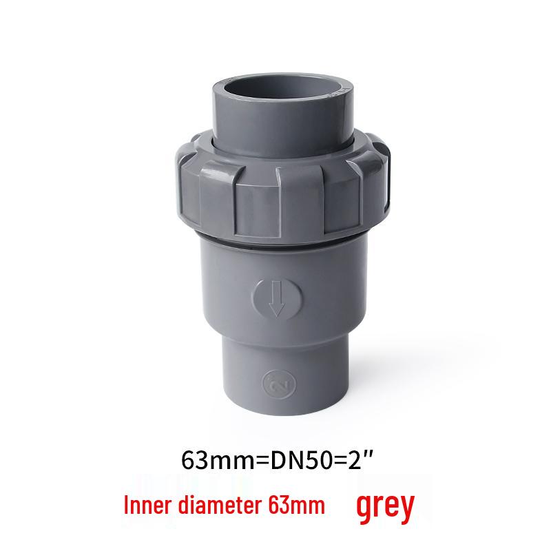 White PVC Ball Check Valve for Water Pipes, Fish Tank Fitting, Sizes: 1 Inch, 25, 32, 40, 50 Mm