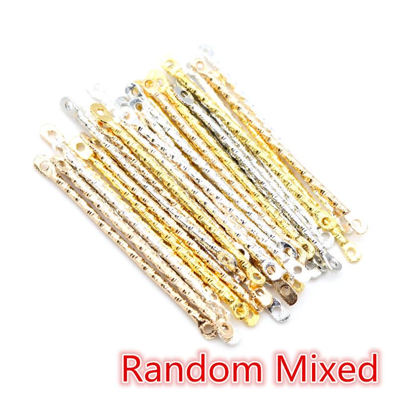 50Pcs/lot 15-40mm Double Cylinder Bar Earrings Connecting Stripes For DIY Jewelry Making Earring Pins Findings Supplies
