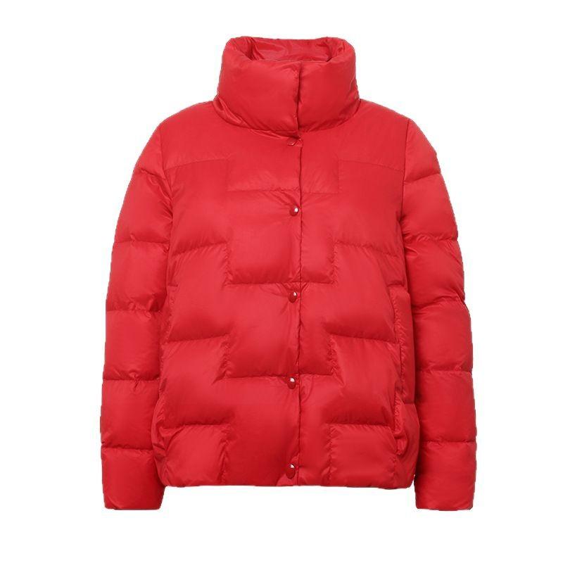 Autumn and Winter New Down Jackets Women's Short Korean Version Fashion Loose Small Light Stand-up Collar White Duck Down Jacket